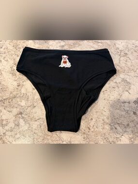 VS PINK Halloween Panty Ghost Dog Cotton Cheeky Large NWOT